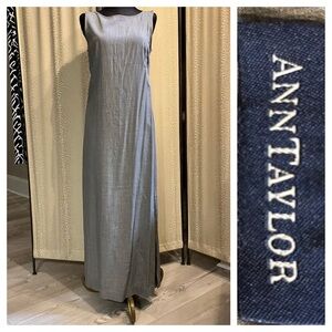 Ann Taylor Light Gray Maxi Dress